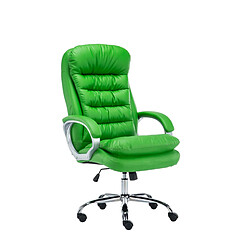 Decoshop26 Fauteuil de bureau sur roulettes avec mécanisme de bascule jusqu'à 235 kg en PVC vert et métal chromé 10_0002399