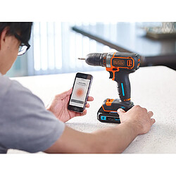 Black & Decker BDCDC18KST Perceuse-Visseuse 18V 1.5Ah Bluetooth chargeur-USB pas cher