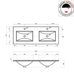 Kiamami Valentina MEUBLE DE SALLE DE BAINS DE 120 CM AVEC DOUBLE LAVABO EN CHÊNE WELL SUSPENDU | SOLE pas cher