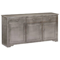 vidaXL Buffet Gris 160x40x80 cm Bois de manguier massif 