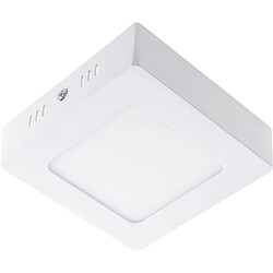 Plafonnier carré PESETA 1x6W LED 336lm 4000K 120° C.12xL.12xH3.5cm Blanc 