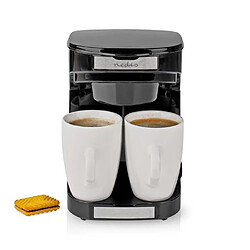 Acheter NEDIS Cafetière électrique 2 Tasses Duo 2 x 0.25l Filtre permanent lavable 450W noir Arrêt automatique