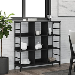 vidaXL Buffet noir 102x32x103,5 cm bois d'ingénierie