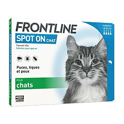 FRONTLINE Spot On chat - - Anti-puces et anti-tiques pour chat - 4 pipettes