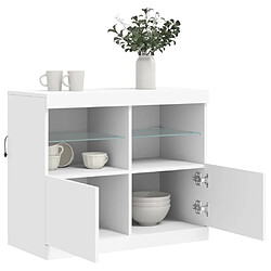 Maison Chic Commode Buffet - Meuble de rangement avec lumières LED blanc 81x37x67 cm -GKD19160 pas cher