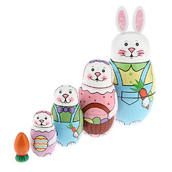 Avis 5Pièces Poupée Matryoshka en Bois - Lapin Mignon