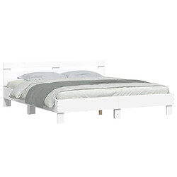 Maison Chic Cadre/structure de lit avec tête de lit pour adulte - Lit Moderne Chambre blanc 200x200cm bois d'ingénierie -MN33547