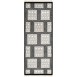 Vidal Tapis de couloir en laine 206x79 noir Darya