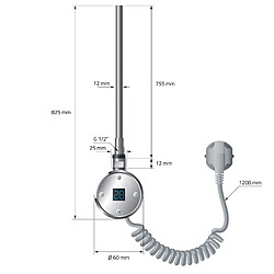 Avis LuxeBath Radiateur salle de bain radiateur raccordement latéral sèche-serviettes 50x180 tige 1200W numérique