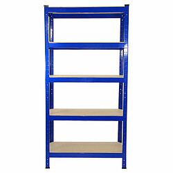 Monstershop 8 x Monster Racking T-Rax Rayonnage Étagère Robuste, Bleu, 75cm L, 30cm P 8 Rayonnages T-RAX Bleus 75 x 150 x 30 cm en Acier - Rangement Garage, Atelier, Entrepôt, Usine - 150KG par planche - 100% Sans Boulons [Maillet GRATUIT]