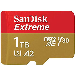 Carte Mémoire MicroSDXC SanDisk Extreme 1 To + Adaptateur SD jusqu'à 160 Mo/s, avec la Classe de Vitesse UHS 3 (U3), V30