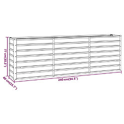 vidaXL Lit surélevé de jardin rouillé 240x40x77 cm acier corten pas cher