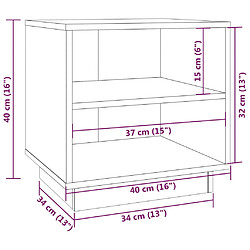 vidaXL Tables de chevet 2pcs Marron miel 40x34x40cm Bois de pin solide pas cher