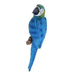 Avis perroquet réaliste résine oiseau ornement animal suspendu 31cm look gauche bleu