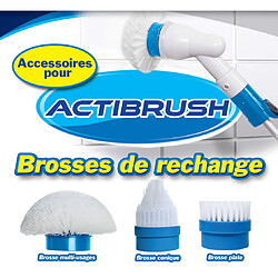 Venteo - 3 brosses ACTI BRUSH - TELESHOPPING - Blanc/Bleu - Adulte - Recharge Acti Brush