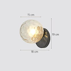 Universal Lumière murale LED nordique en fer décor moderne escalier lumineux LED maison chevet verre rond lampe murale en bois appliqué Mulalay E27 (J) 