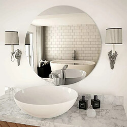 Maison Chic Miroir mural | Miroir Décoration pour Maison Salle de Bain 70 cm Rond Verre -GKD39745