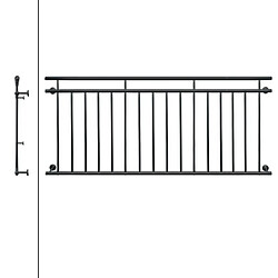 Ecd Germany Garde-corps balcon à la francaise appui rambarde anthracite en acier 225 x 90 cm