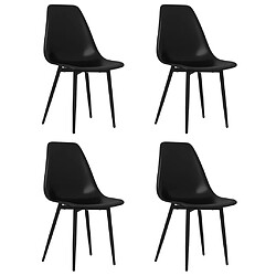 Maison Chic Lot de 4 Chaises à manger,Chaise pour cuisine noir PP -MN96309