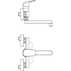 Ideal Standard Mitigeur/Robinet de cuisine ceraflex saillie 200 mm ? pour montage mural, bec tube orientable, raccords S Réglable ? Diamètre 38 mm, pivote à 100 °, surface?: Chromé