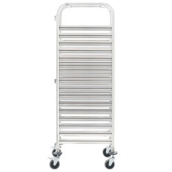 vidaXL Chariot de cuisine pour 16 plateaux 38x55x163 cm Inox