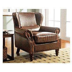 Vente-Unique Fauteuil 100% cuir EDOUARD - Marron