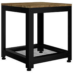 vidaXL Table d'appoint Marron foncé et noir 40x40x45 cm MDF et fer