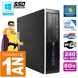 PC HP Compaq 8300 SFF Intel G850 Ram 8Go Disque 240 Go SSD Graveur DVD Wifi W7 - Occasion