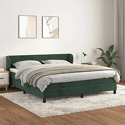 vidaXL Sommier à lattes de lit et matelas Vert foncé 160x200cm Velours 