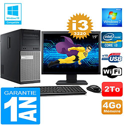 PC Tour DELL 7010 Core I3-3220 Ram 4Go Disque 2 To Wifi W7 Ecran 19" · Occasion 