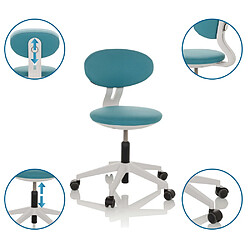 Chaise de bureau pour enfants / chaise pour enfants MINIMOVO tissu turquoise hjh OFFICE