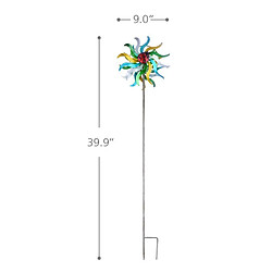 Pieu Extérieur De Patio De Jardin De Pelouse De Spinner De Moulin à Vent De Cour 40cm Tournesol pas cher