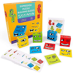 Universal Expressions en bois pour assortir le puzzle des morceaux visage déformé cube puzzle jouets