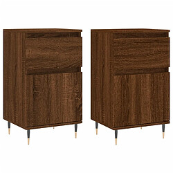 Maison Chic Ensemble de 2 Buffets,commode,console pour rangement chêne marron 40x35x70 cm bois d'ingénierie -MN18426