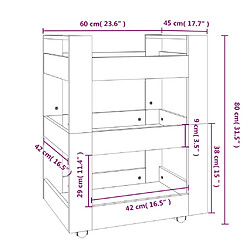 vidaXL Chariot de cuisine Chêne marron 60x45x80 cm Bois d'ingénierie pas cher