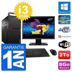 PC Tour Lenovo M700 Ecran 27" Intel i3-6100 RAM 8Go Disque 2To Windows 10 Wifi · Occasion 