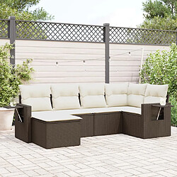 Maison Chic Salon de jardin avec coussins 6 pcs, Ensemble Tables et chaises de jardin, marron résine tressée -GKD688000