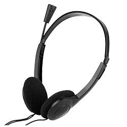 GUPBOO Casque stéréo filaire à suppression de bruit avec micro bandeau réglable pour ordinateur portable 3,5 mm pas cher