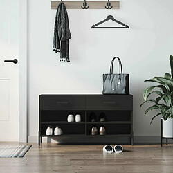 Maison Chic Banc à chaussures | Meuble de rangement à chaussures Meuble d'Entrée noir 102x35x55 cm bois d'ingénierie -MN56716