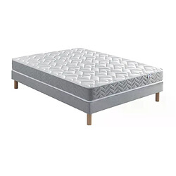 Ensemble Douces Nuits Maeva Mousse HR 35g/m3 + Sommier Base Ferme 160x200 