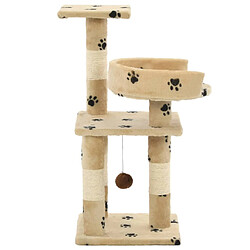 Avis Arbre à chat,niche pour chat et griffoirs en sisal 65 cm Beige Motif de pattes -MN79373