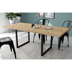 But Table à manger extensible 180-260 x 90 cm ALLISTER Imitation bois et noir