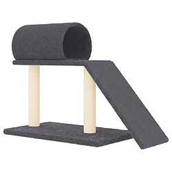 Arbres à chat,niche maison pour chat avec tunnel et échelle gris foncé 55,5 cm -MN20648