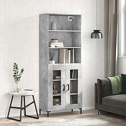 Maison Chic Buffet,Meuble de Rangement,commode pour salon,Cuisine Gris béton 69,5x34x180 cm Bois d'ingénierie -MN54268