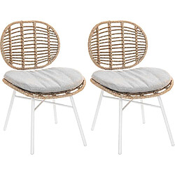 JardiLINE Chaise en résine tressée et acier Flores (Lot de 2).