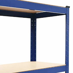 Helloshop26 Étagère charge lourde de rangement bleu 80 x 40 x 160 cm acier et MDF 02_0000705 pas cher