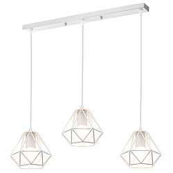 Stoex Suspension Luminaire D'Intérieur Vintage Blanc Suspension Lustre Fer Métallique Plafonnier Rétro À 3 Lumières, Pour Bureau, Salle À Manger