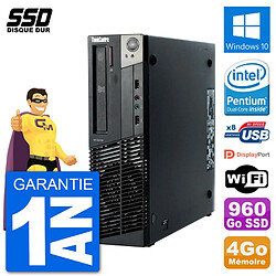 PC Lenovo ThinkCentre M92p SFF Intel G630 RAM 4Go SSD 960Go Windows 10 Wifi · Occasion 