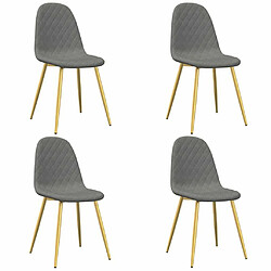 Maison Chic Lot de 4 Chaises à manger,Chaise pour cuisine Gris clair Velours -MN54183