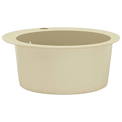 Avis vidaXL Évier de cuisine Granit Seul lavabo Rond Beige